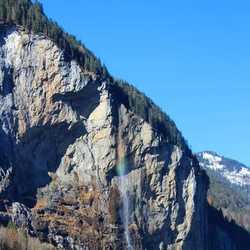 Rainbows and waterfalls in Switzerland.