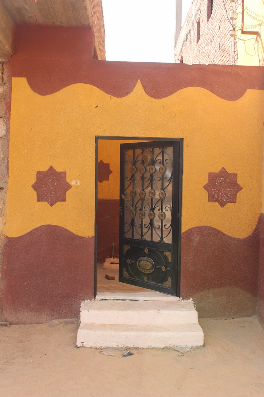 Colorful doors and walls in the streets of a Nubian Village