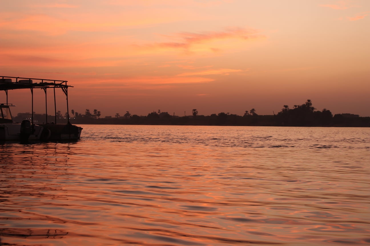 Sunset in the Nile river