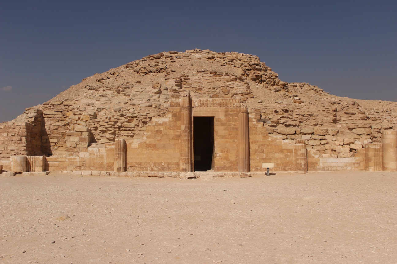 Ruins of a temple in the Saqqara pyramid complex
