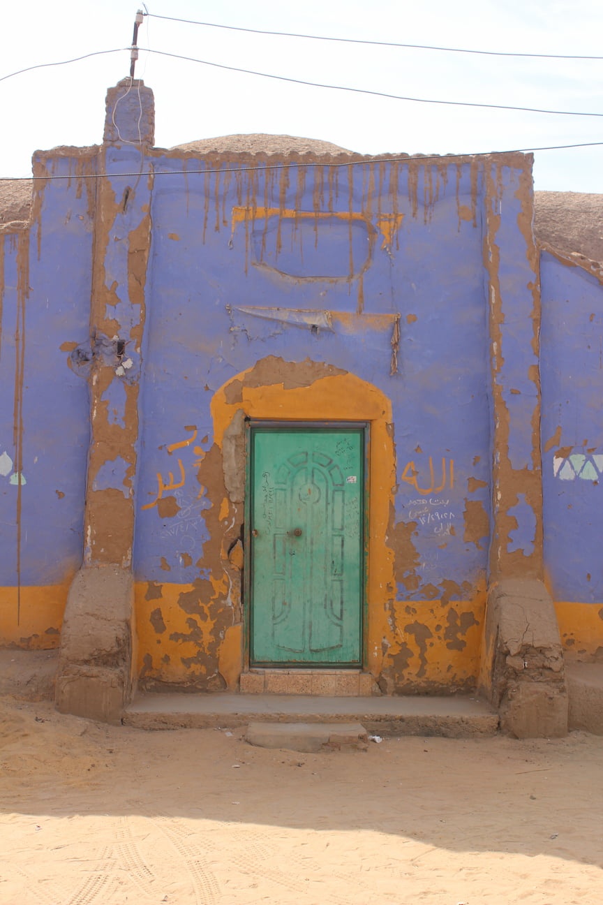 Colorful doors and walls in the streets of a Nubian Village
