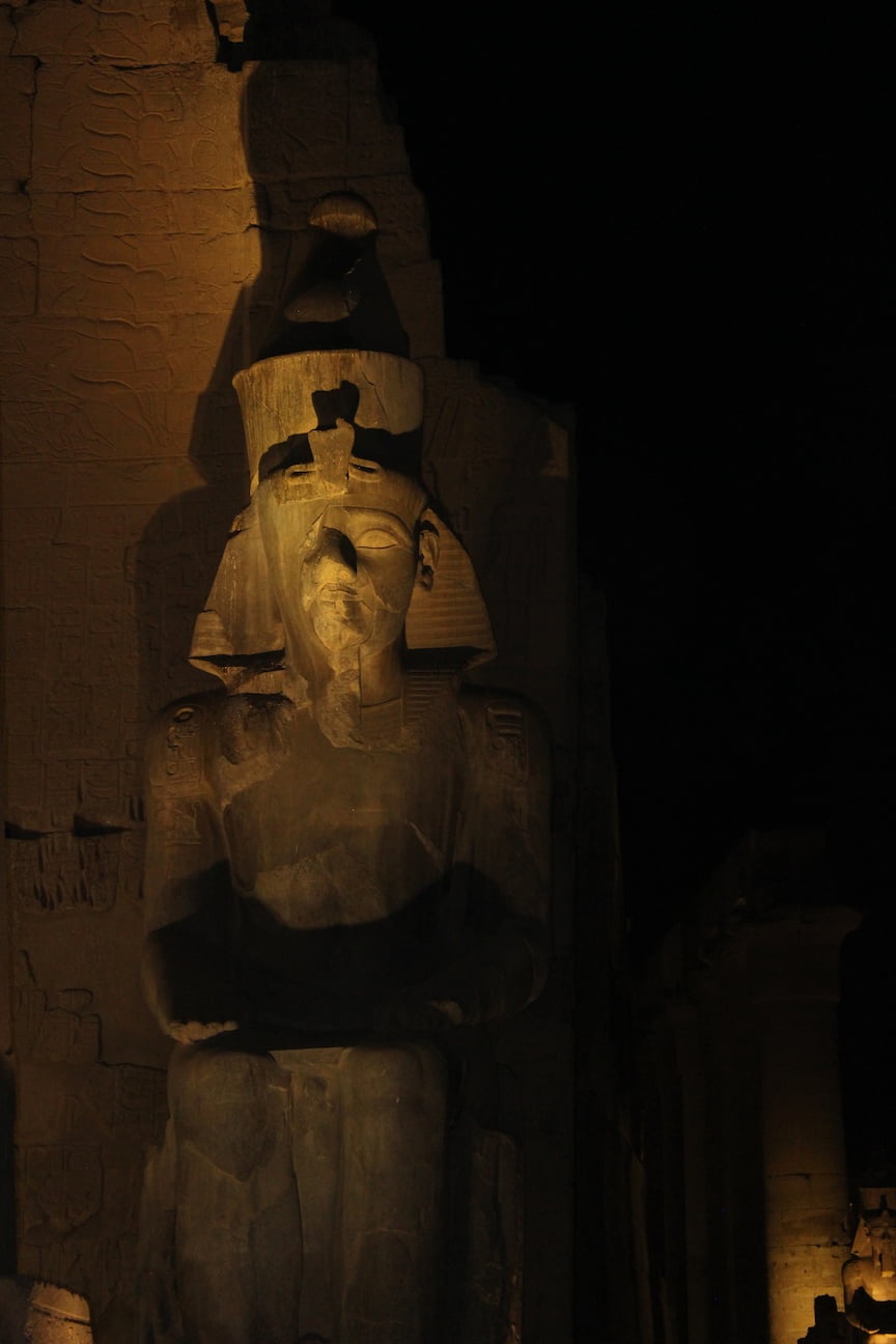 Statue of Ramses II at the entrance of Luxor Temple