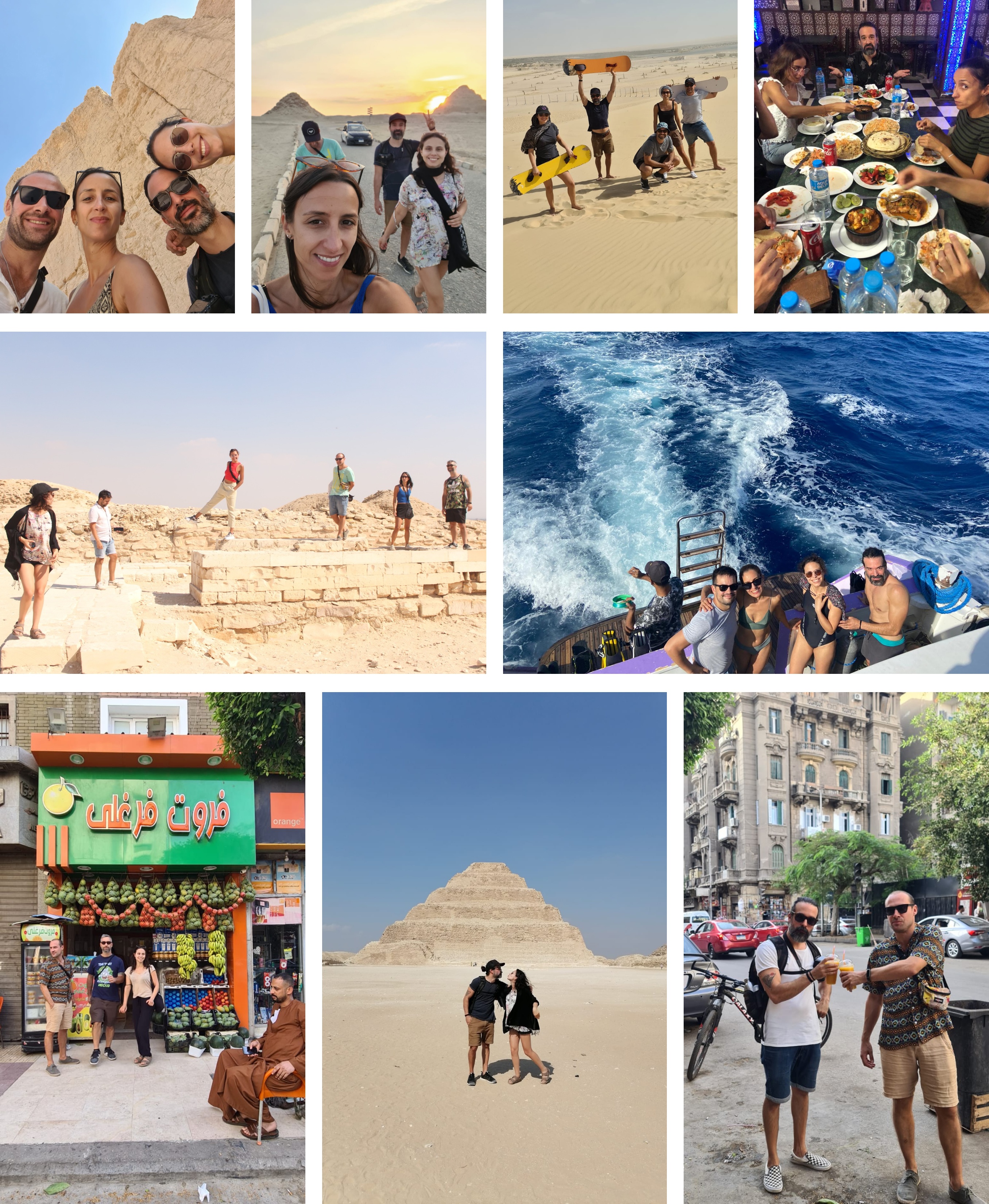 Egypt with friends: exploring the pyramids and temples, diving, and visiting local restaurants