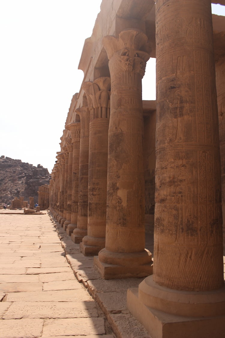 Colonnade in the outer or the forecourt, Philae Temple